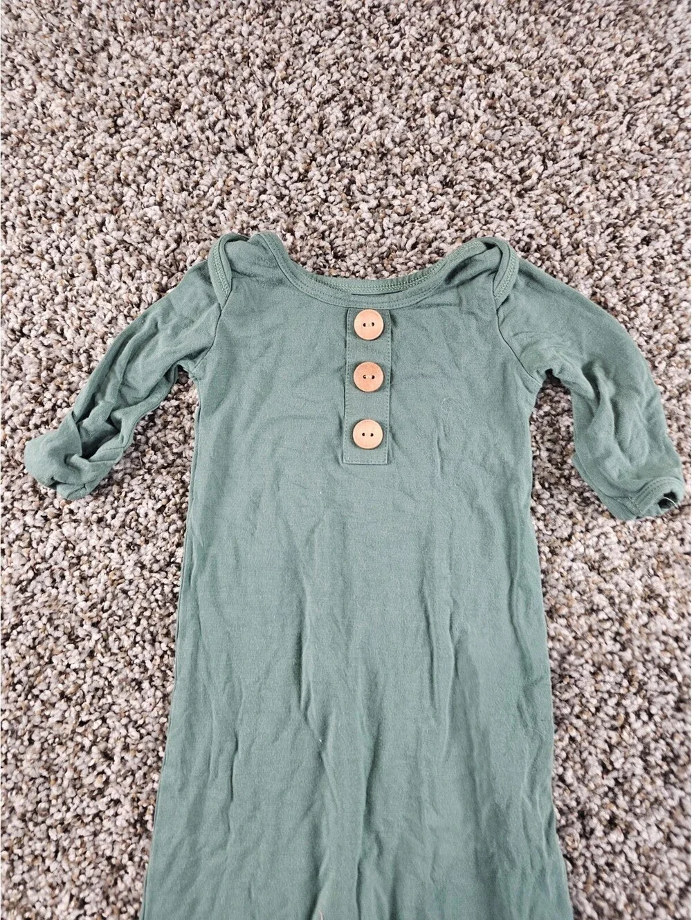 Caden Lane Baby Sz 0-3M bamboo knotted gown Sage Green Gender Neutral